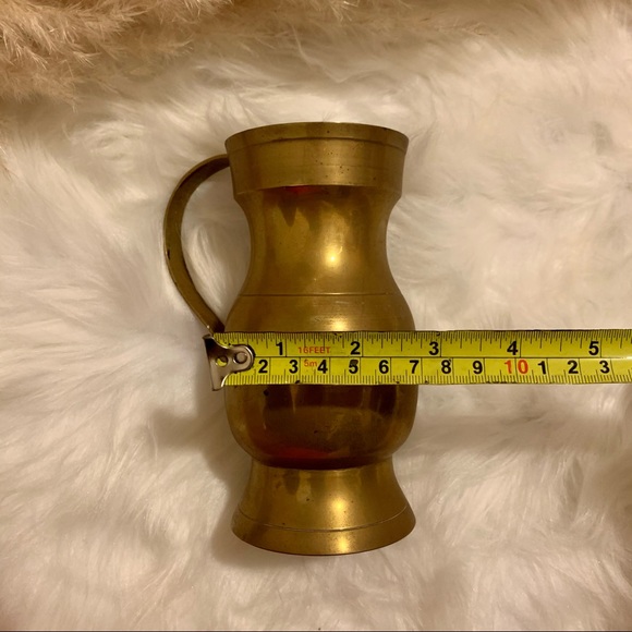 2 Piece Set Gold Brass Vase and Cup Ladle Handle - Picture 5 of 9